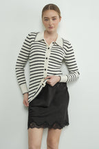 Stripe Collar Cardigan
