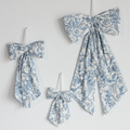 Bows Star Toile Baby Blue Fabric
