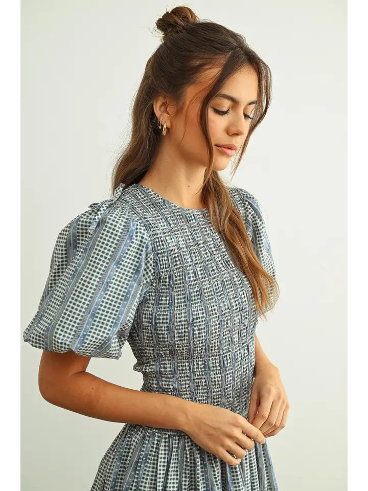 Floral Print Puff Sleeve Dress