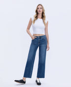 HIGH RISE TROUSER PRESS WIDE LEG JEANS