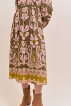 FLORAL PRINT MIDI DRESS