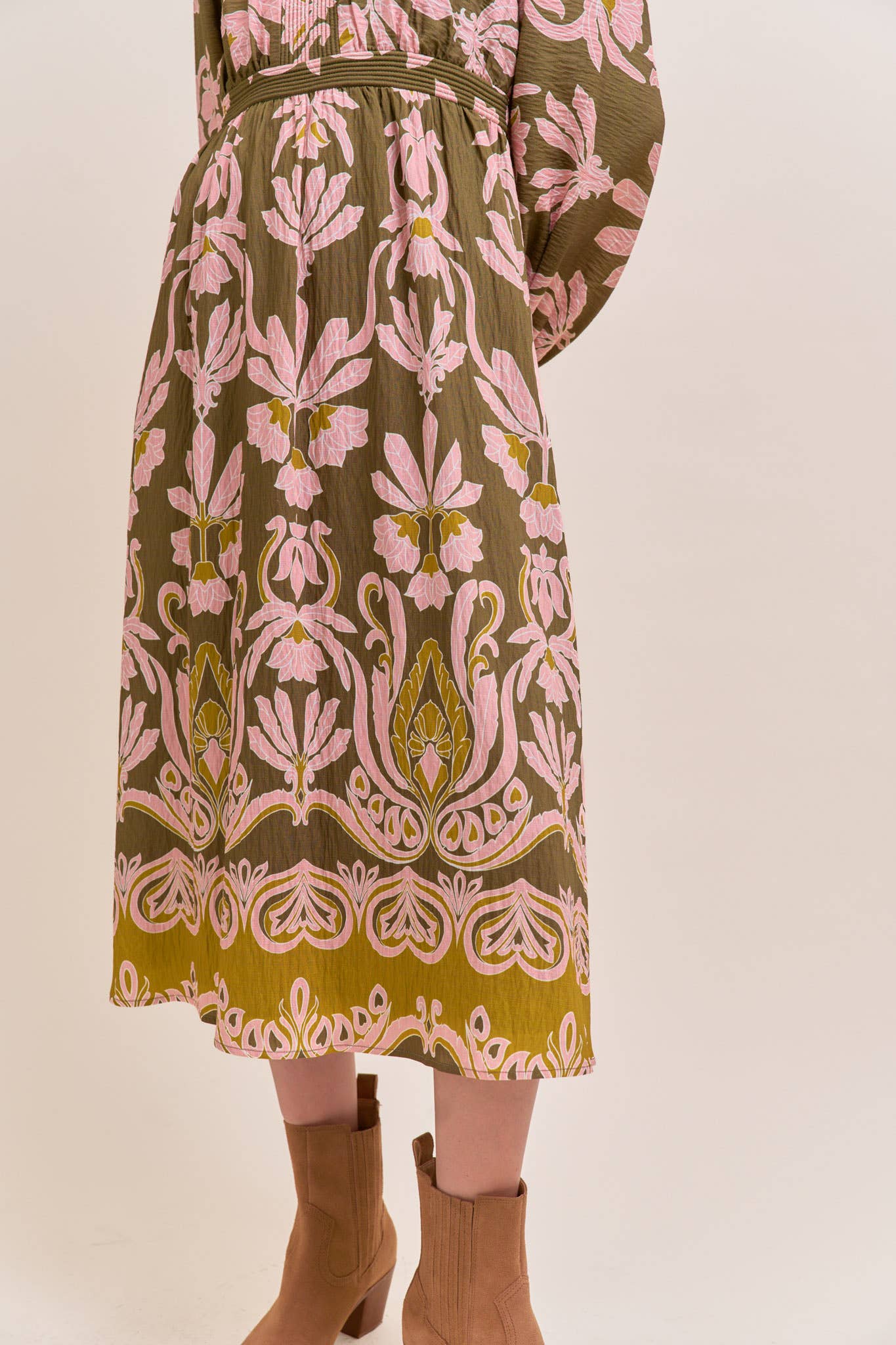 FLORAL PRINT MIDI DRESS