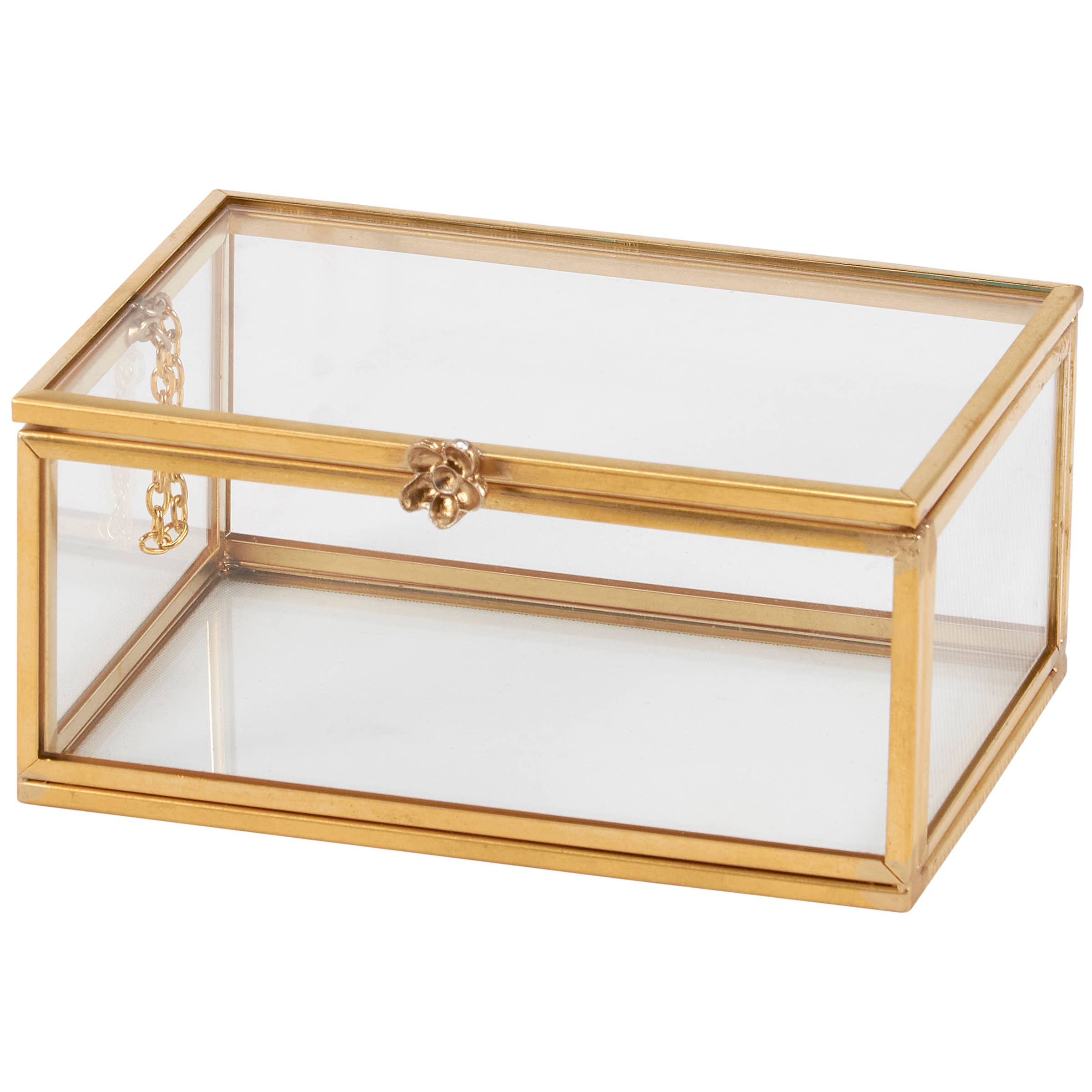 Glass Rectangular Hinged Box