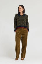 RUFFLE HEM BUTTON DOWN CARDIGAN