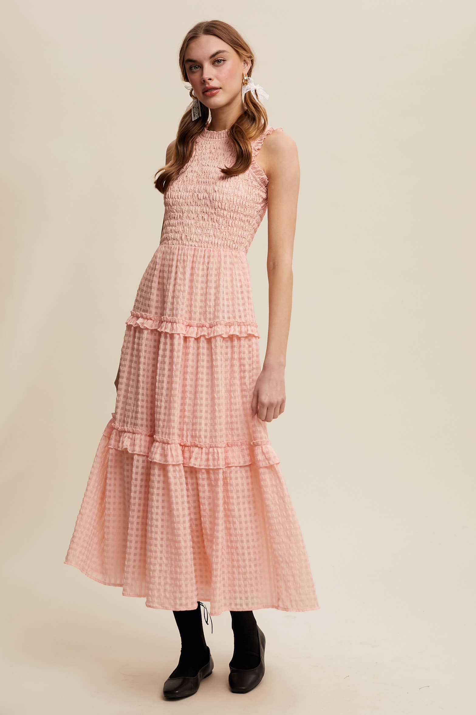 Sleeveless Gingham Dress