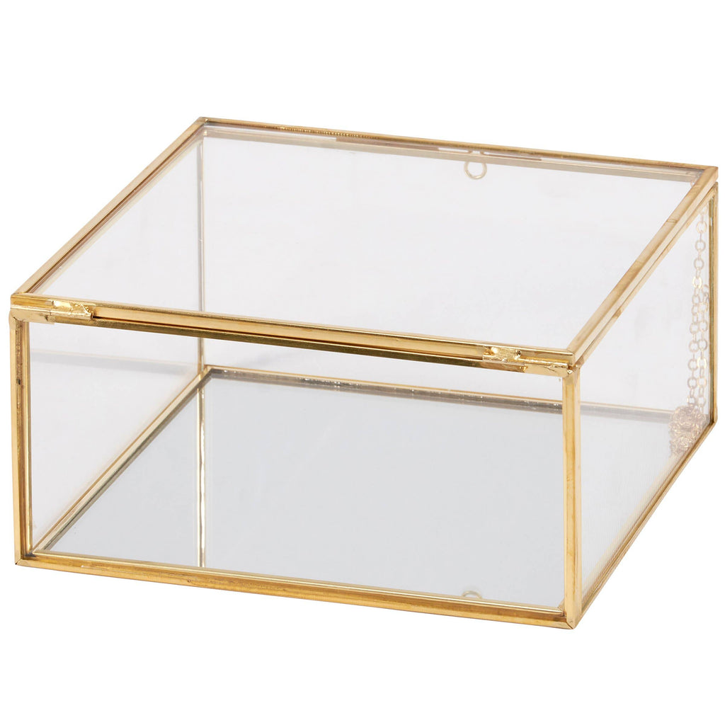 Glass Square Hinged Box