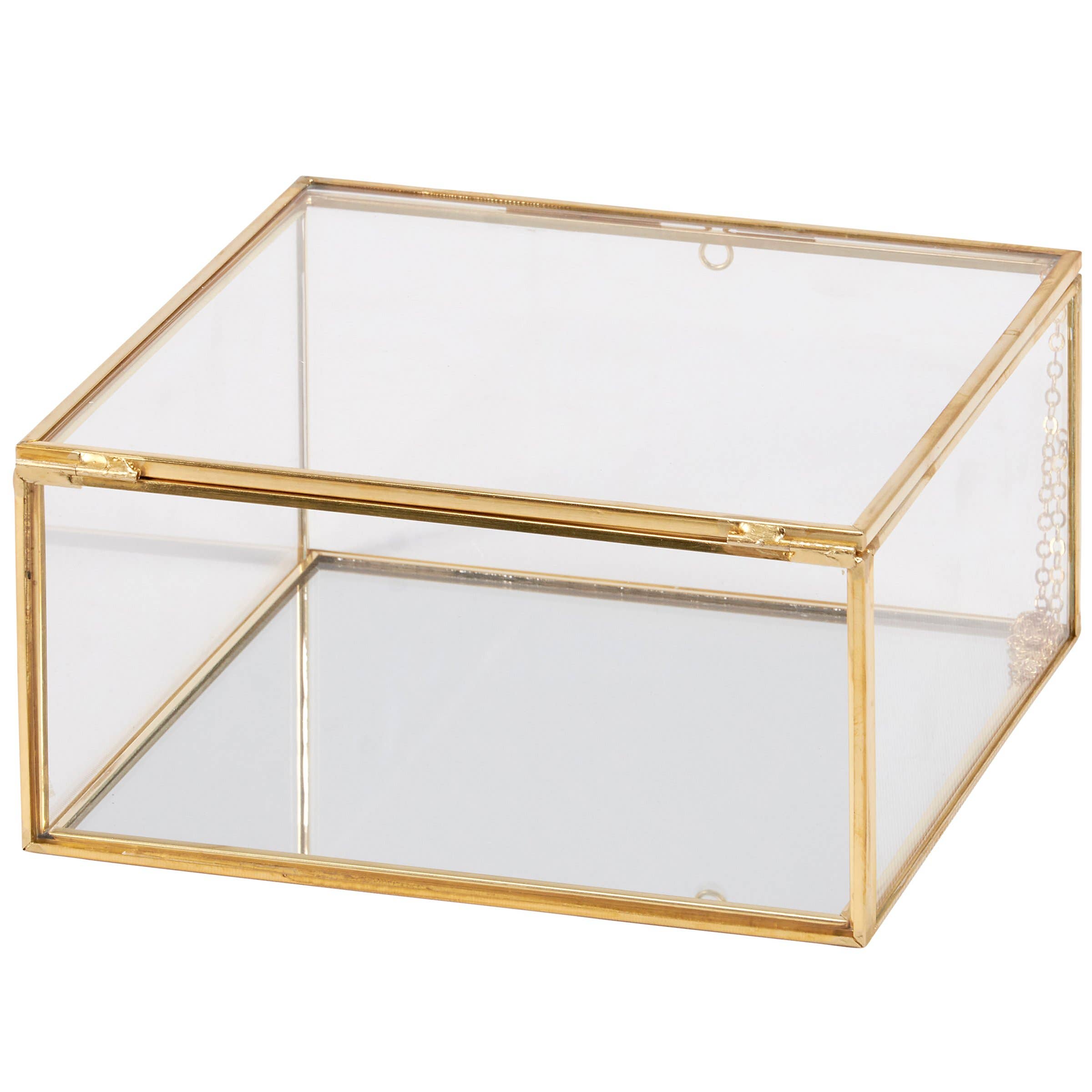 Glass Square Hinged Box