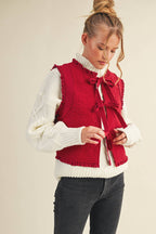 Floral Lace Trim Vest