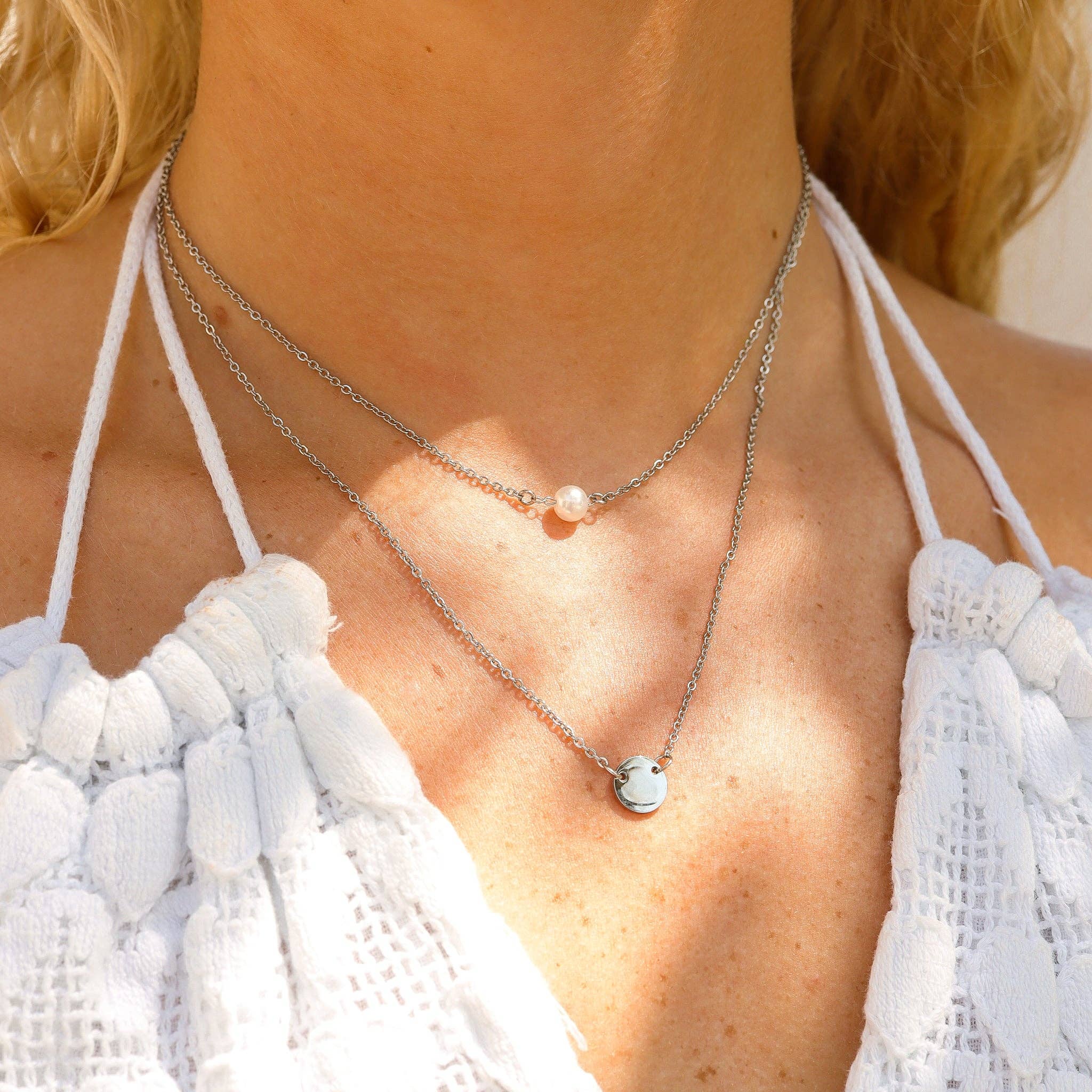 18K Pearl Charm Necklace