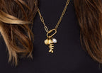 18K Gold Paperclip Carabiner Necklace