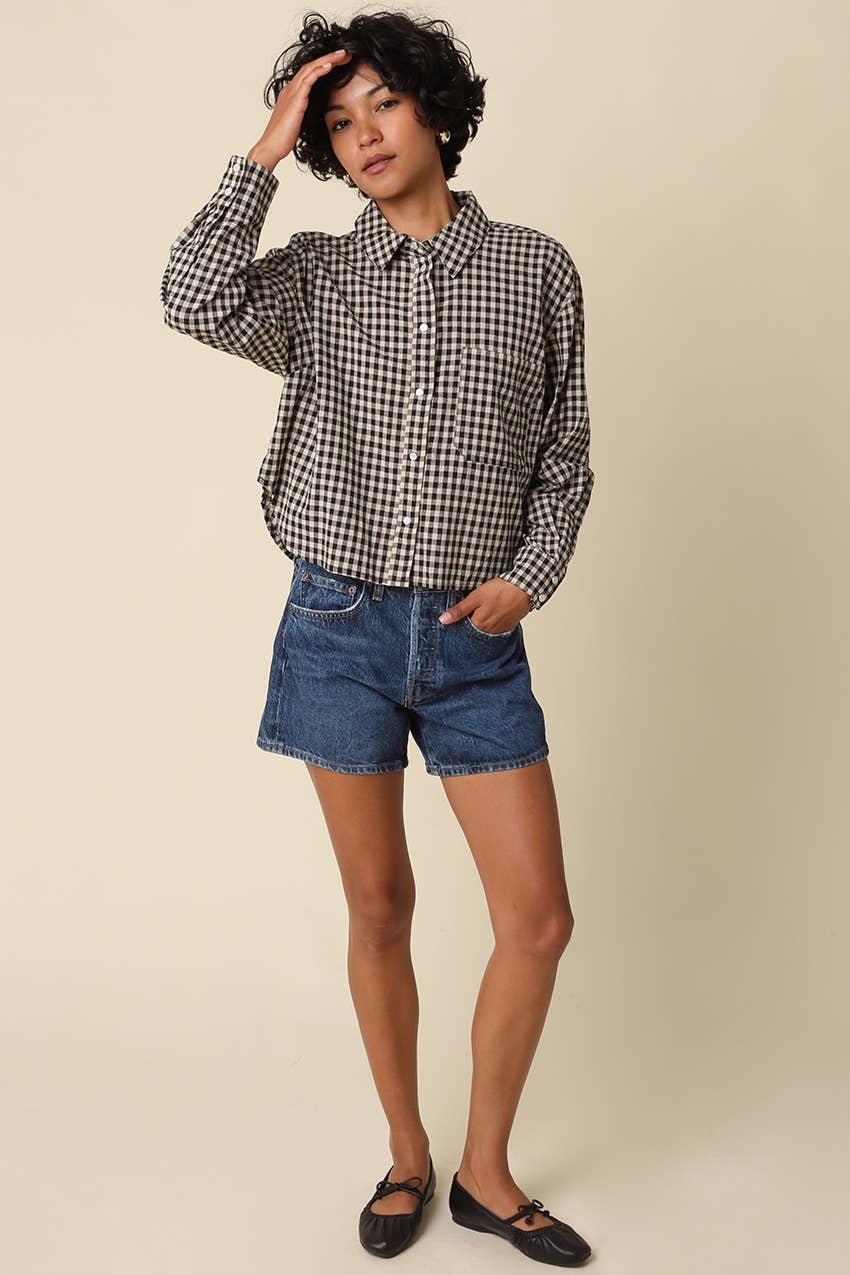 Alvina Gingham Button-Up Shirt