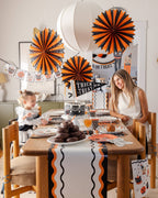 Orange and Black Large Tissue Fans