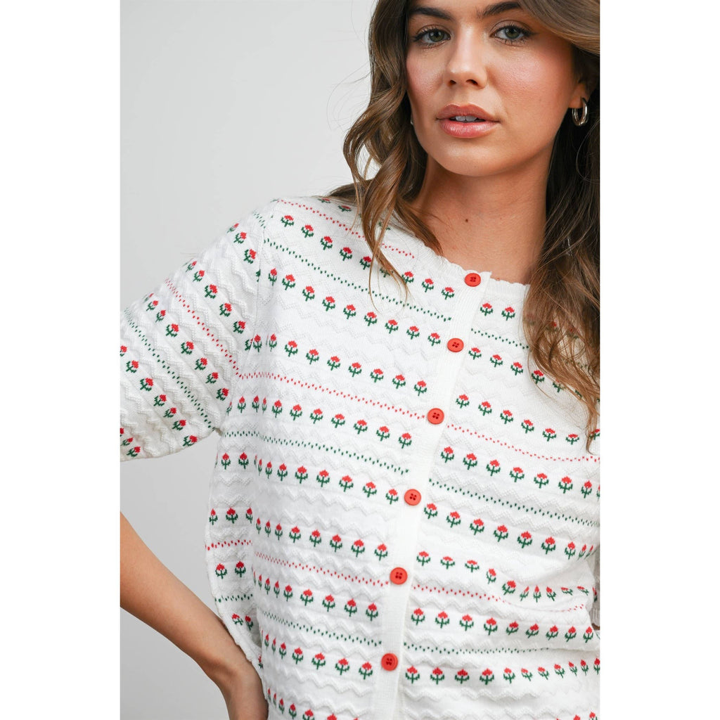 Women's Floral Button-Down Cardigan