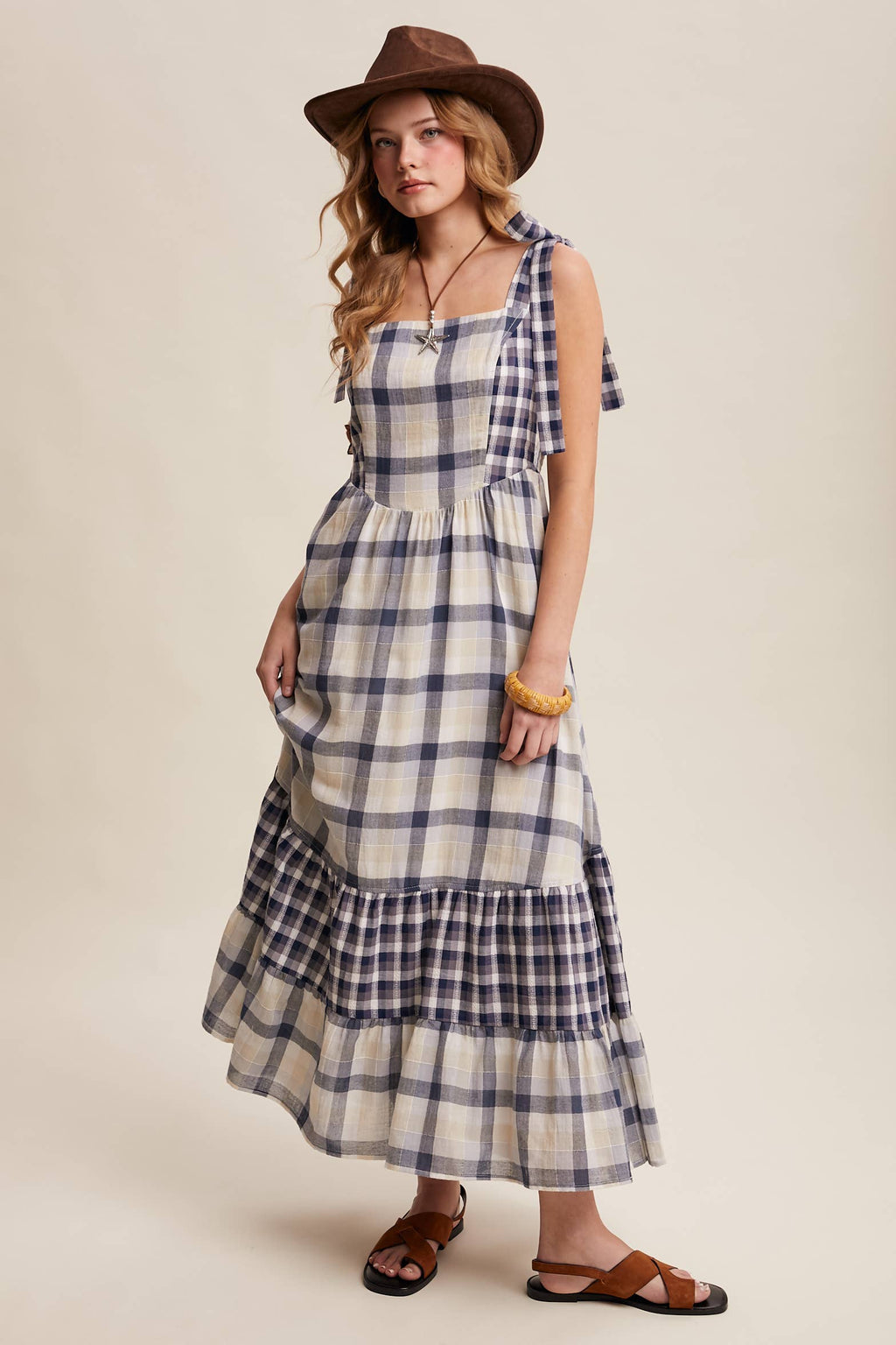 Gingham Tiered Maxi Dress