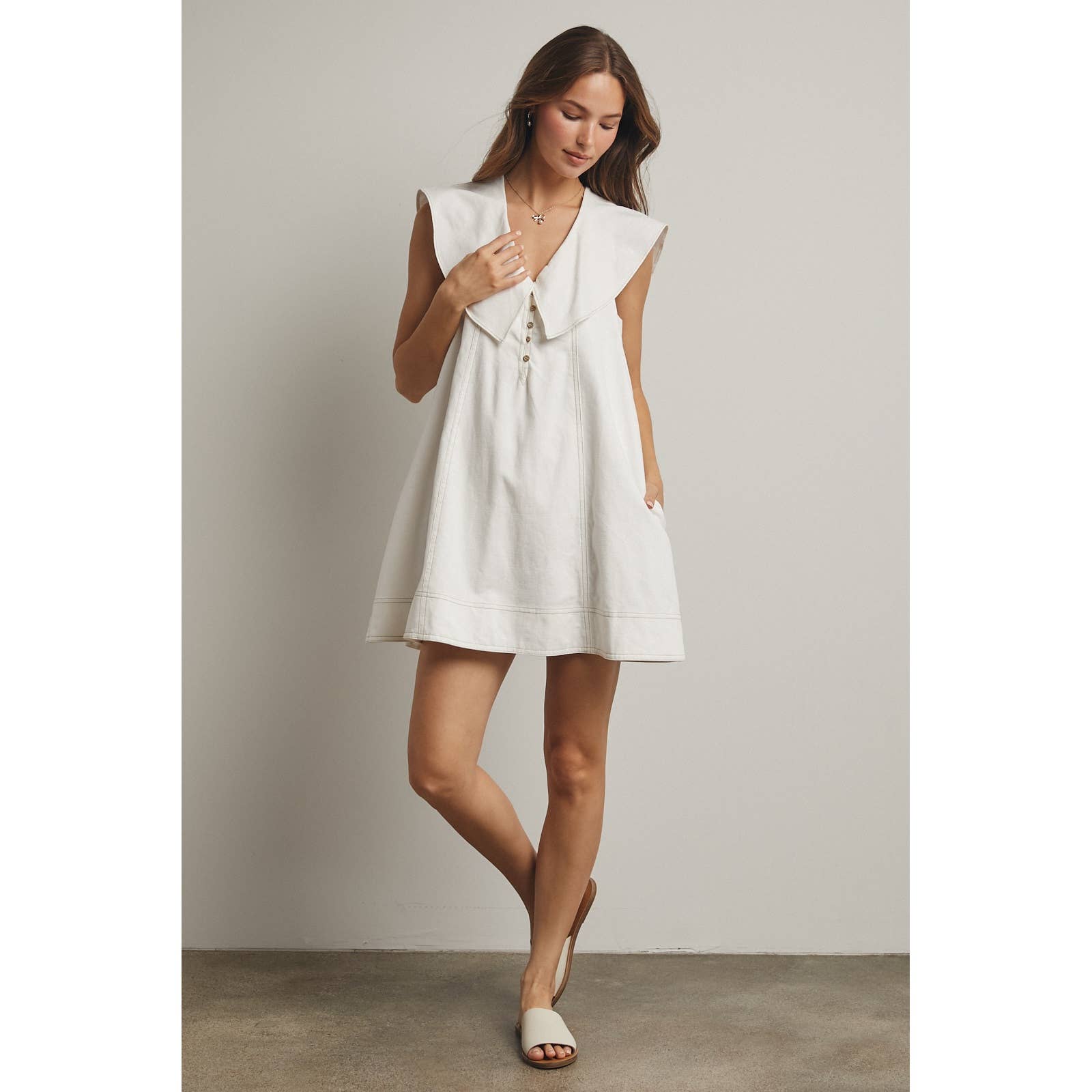 OVERSIZED SAILOR COLLAR MINI DRESS