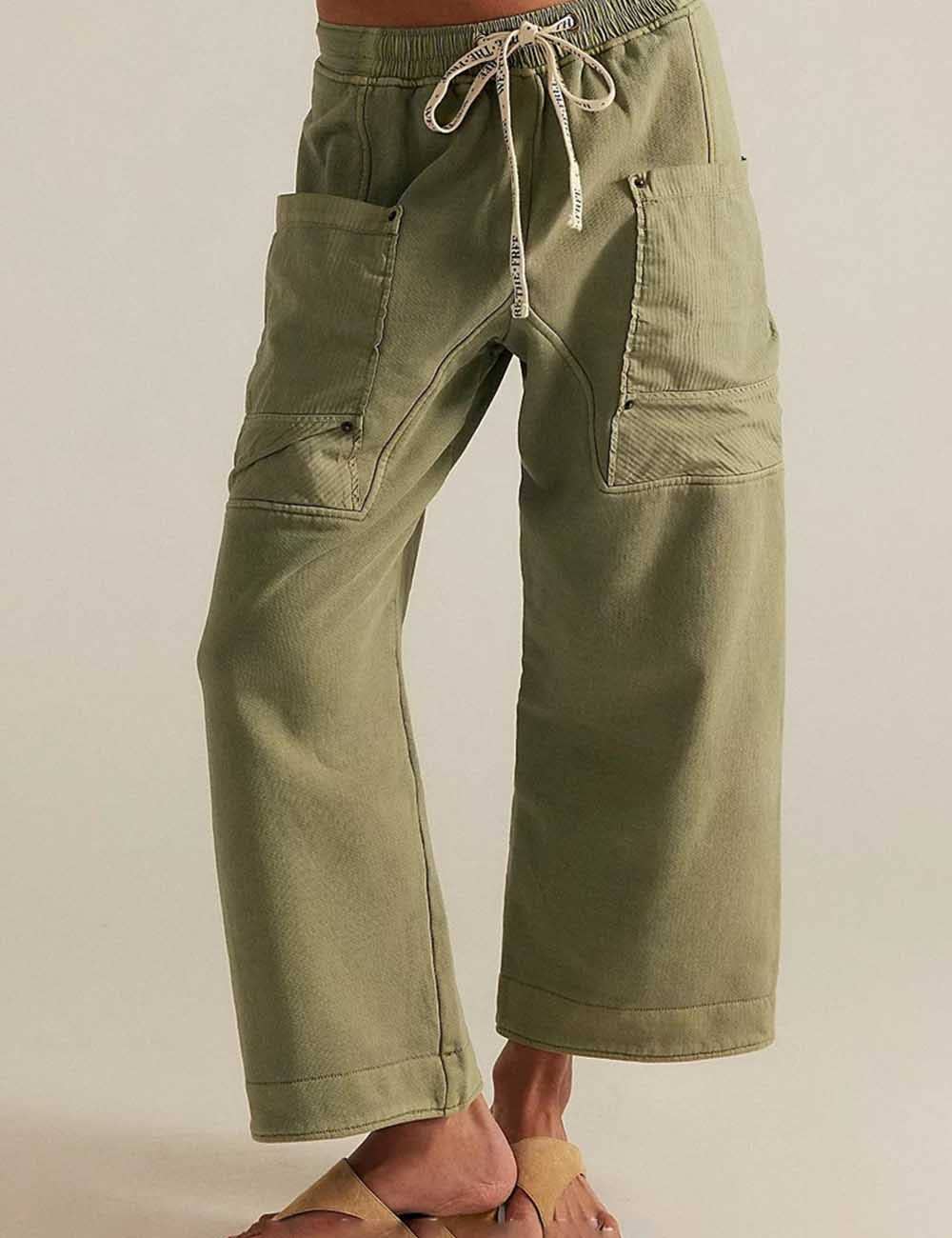Drawstring Pockets Straight Leg Sweatpants
