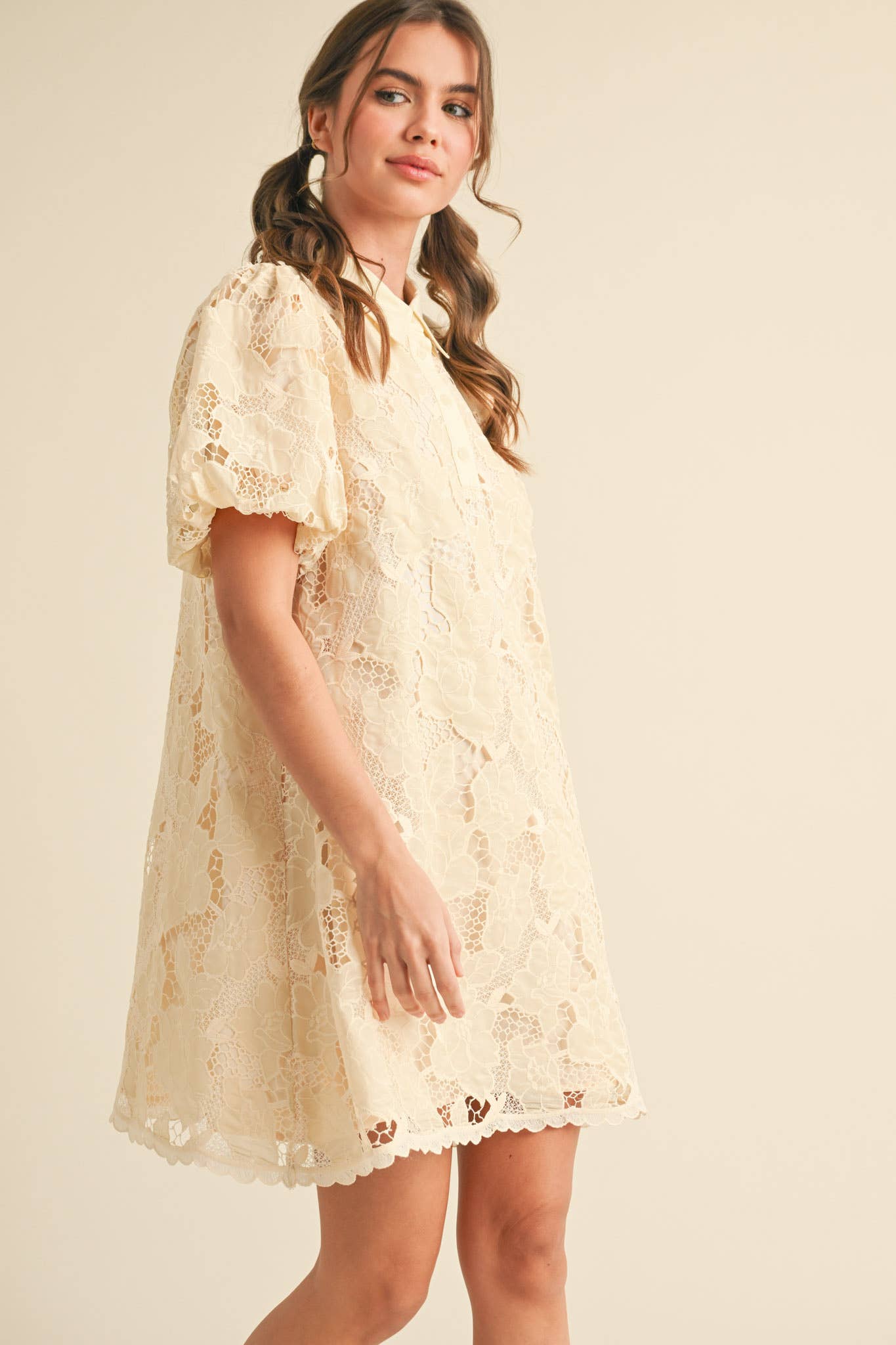 Bubble Sleeved Mini Dress