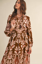 FLORAL PRINT MIDI DRESS