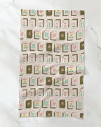 Flower Tiles Tea Towel - Mahjong
