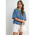 Striped Boxy Cropped T-Shirt