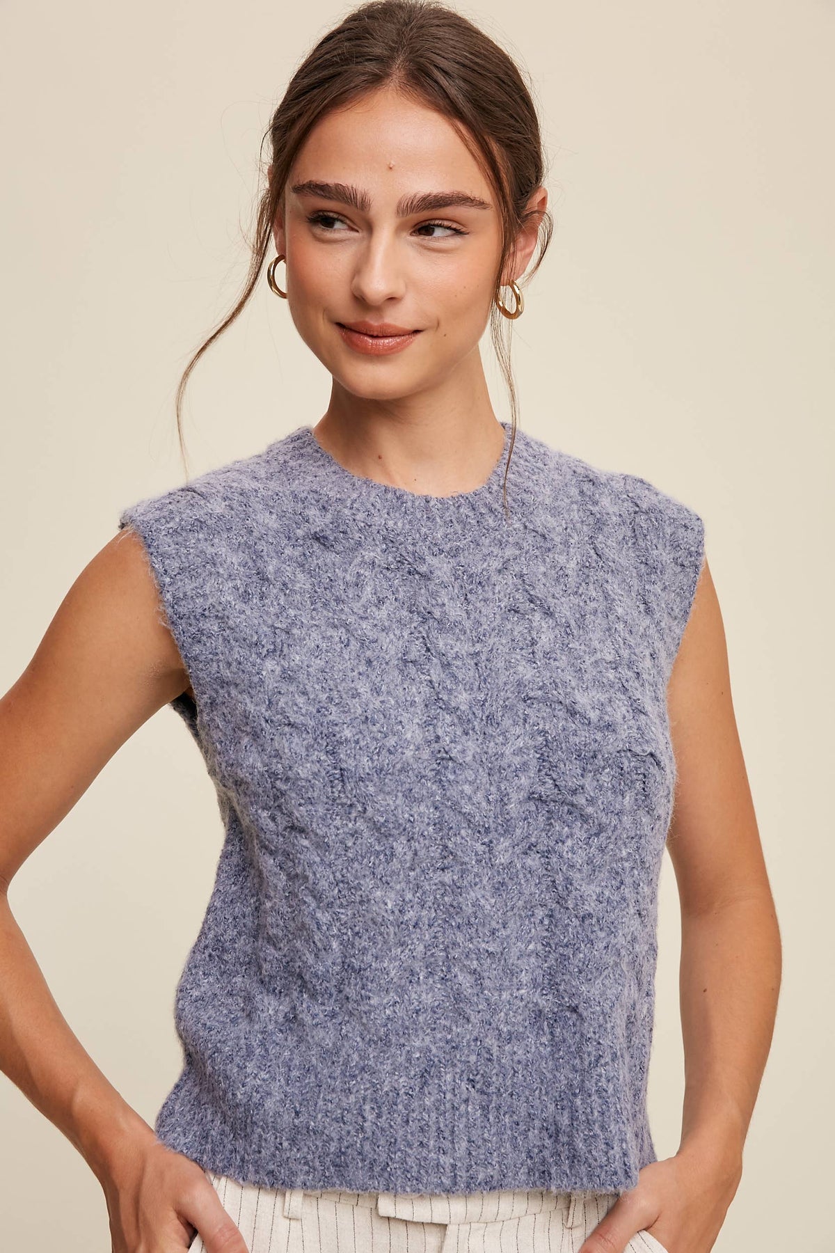 Cable Knit Sweater Vest