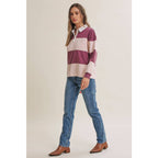 HERITAGE WEEKEND MINERAL-WASHED TWILL TERRY MIXED RUGBY TOP