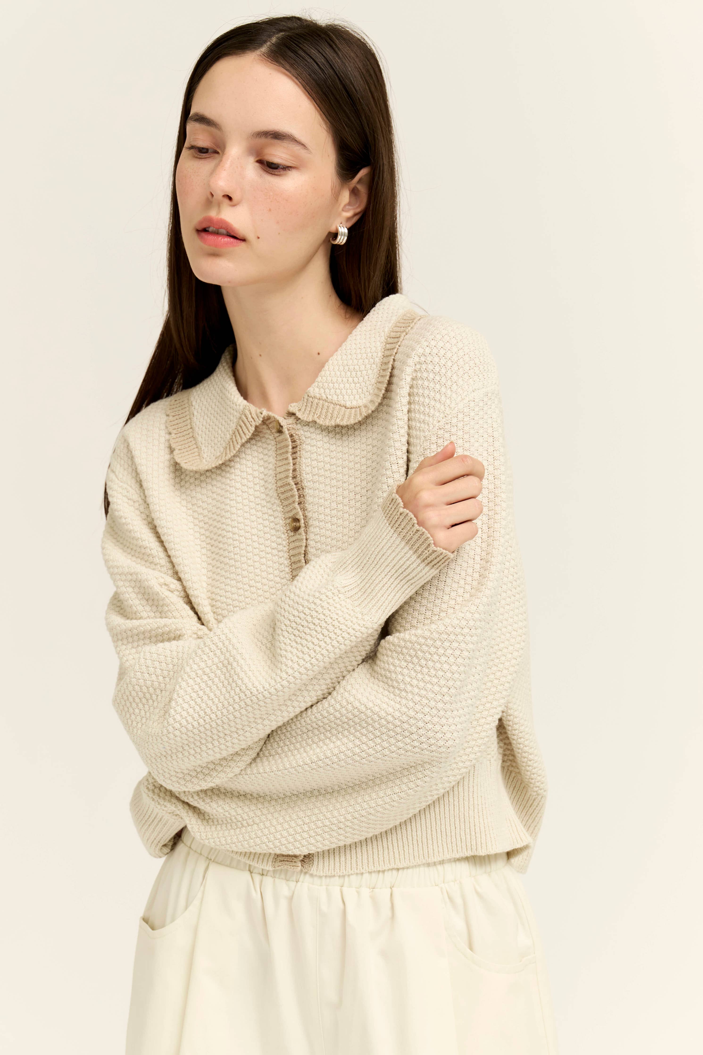 SCALLOP EDGE CARDIGAN