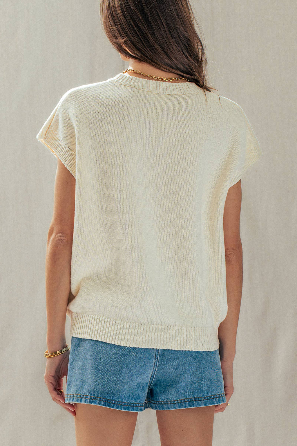 Lemon Graphic Knit Vest Citrus Print