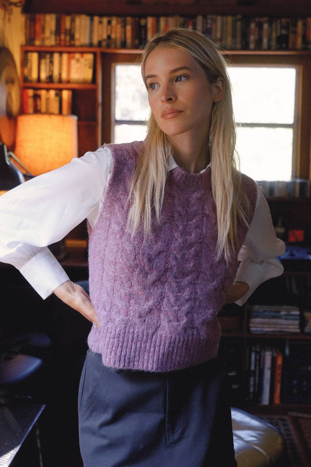 Cable Knit Sweater Vest