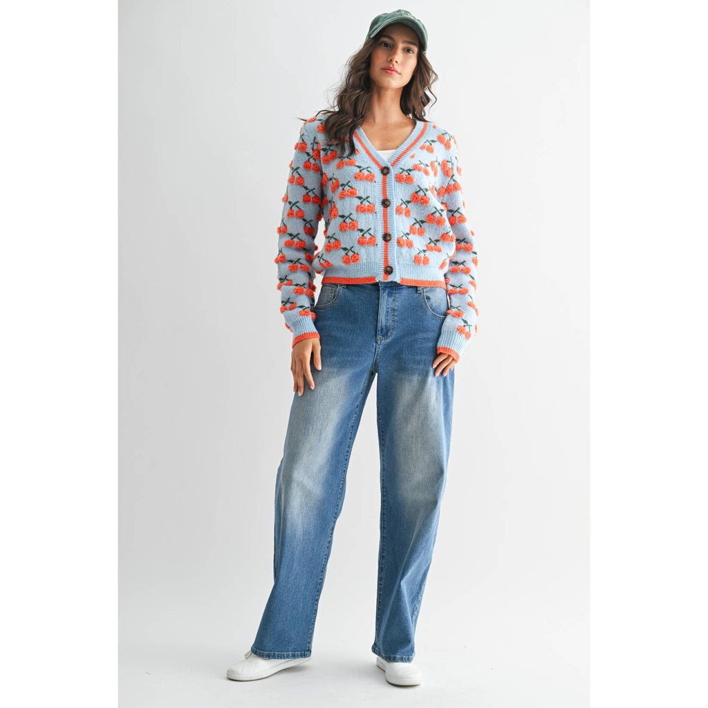 Cherry Knit Wool Cardigan