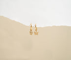 18K Gold Butterfly Huggie Earrings