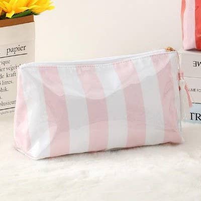 Striped Cosmetic Makeup Bag
