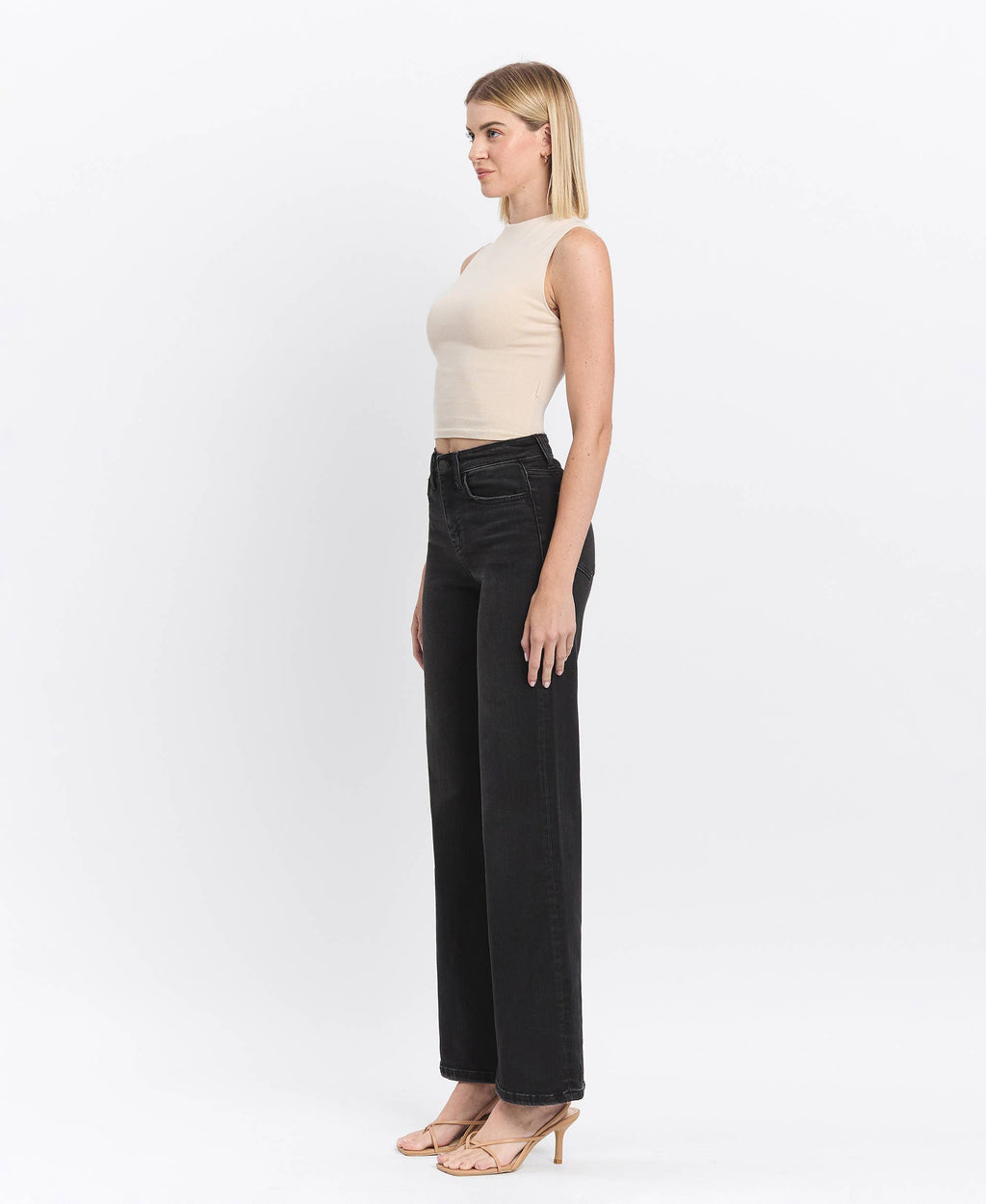 HIGH RISE FULL LENGTH BLACK LOOSE FIT JEANS