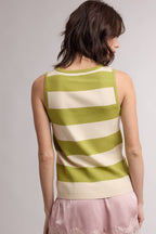 STRIPED KNIT SWEATER TANK