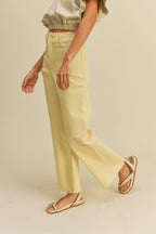 Straight Wide Leg Denim Pants