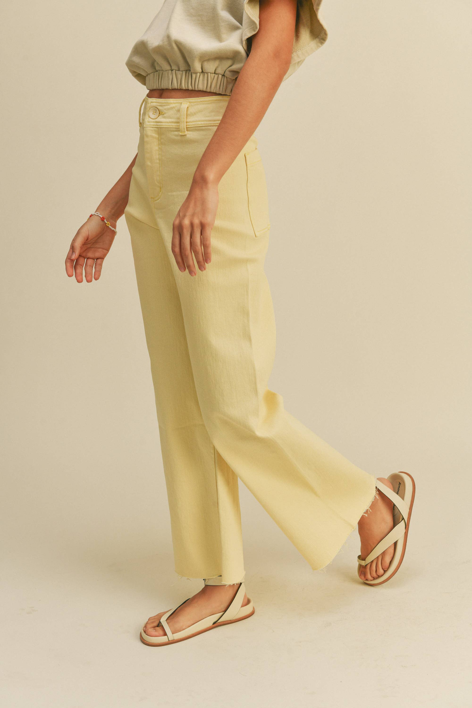 Straight Wide Leg Denim Pants