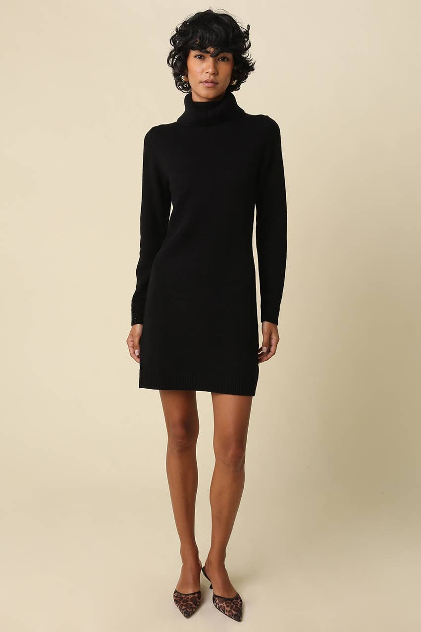 Jane High Neck Mini Knit Dress