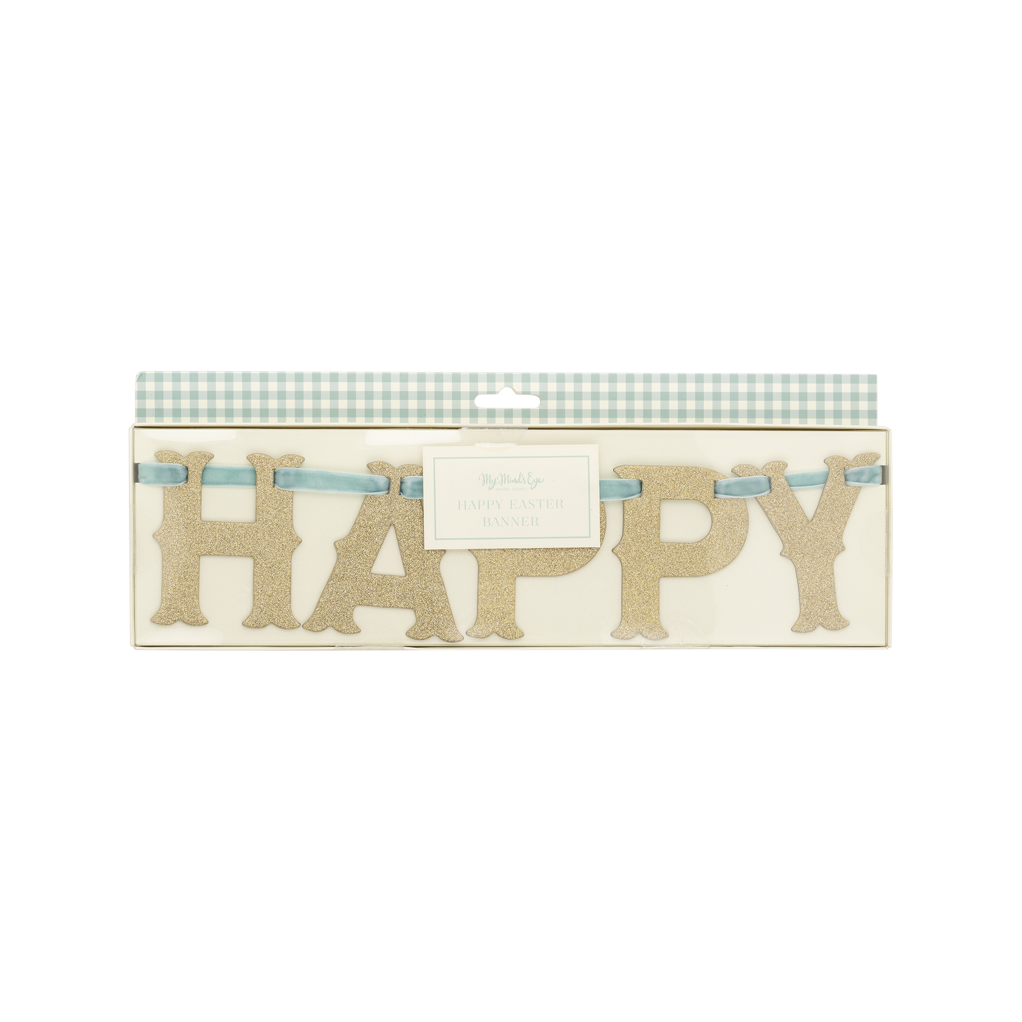 Vintage Happy Easter Glitter Banner