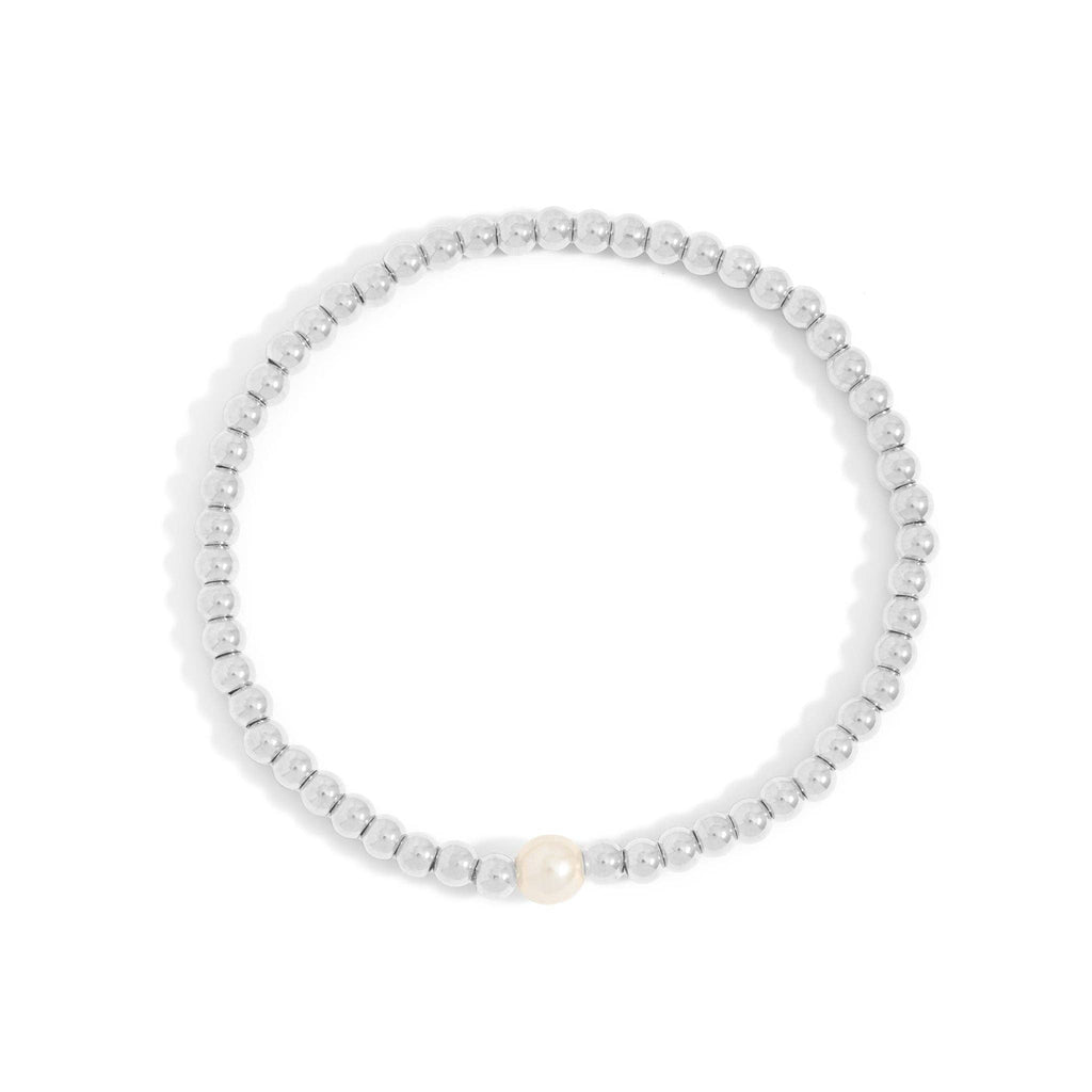 18K Gold Stretch Bracelet with Pearl