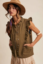 Ruffle Trim Vest