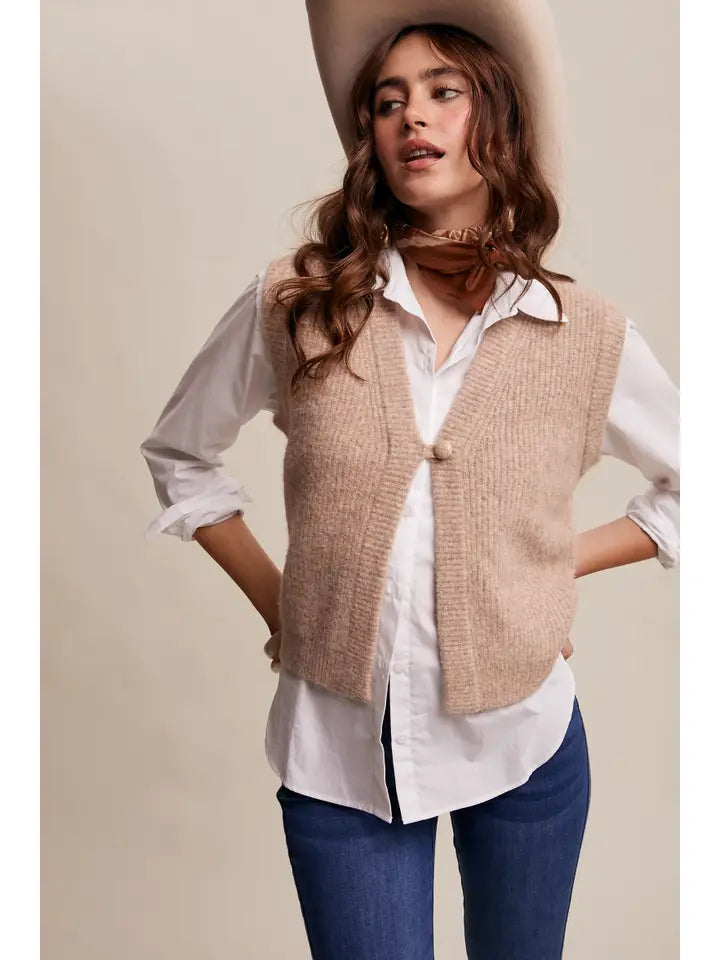Cozy Knit Button Vest