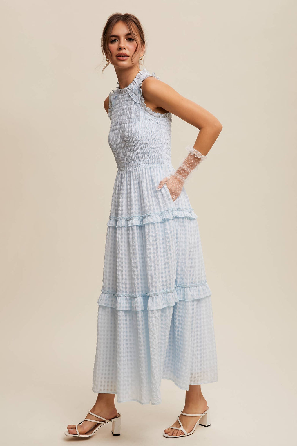 Sleeveless Gingham Dress