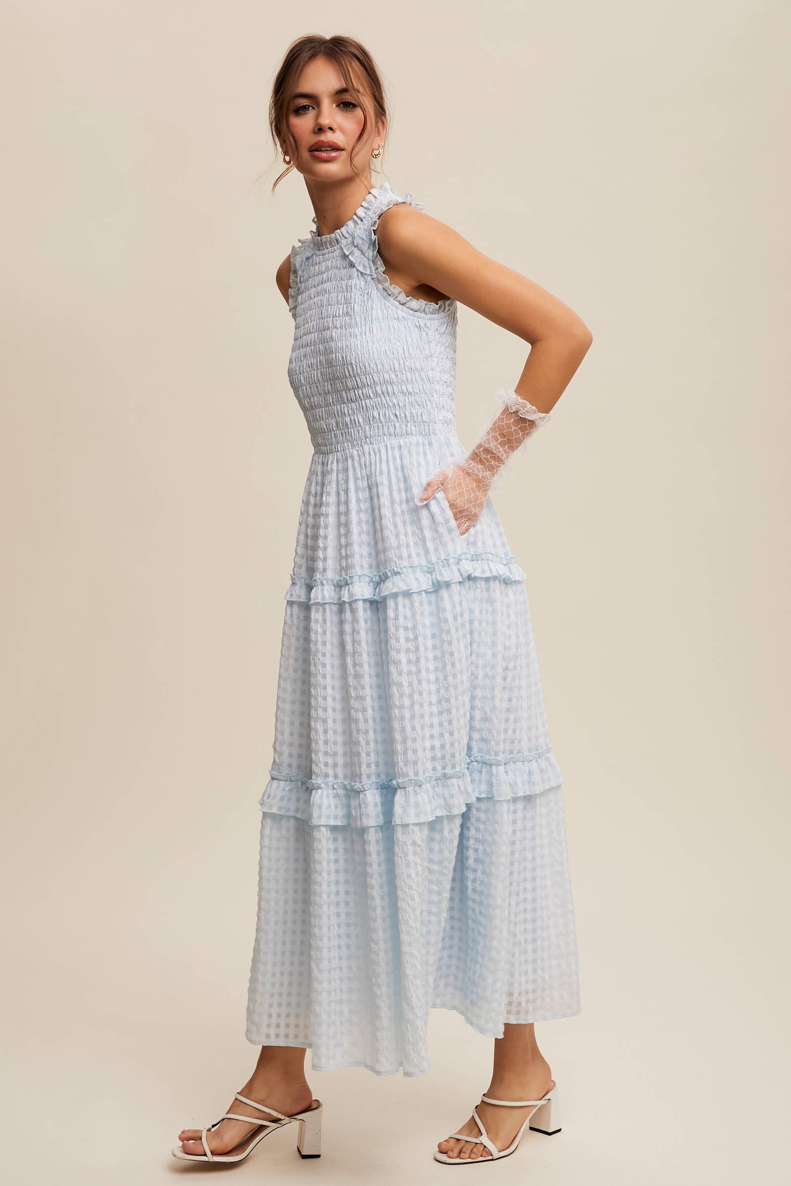 Sleeveless Gingham Dress