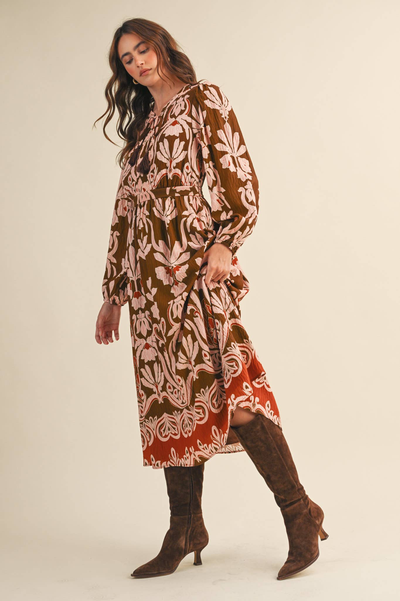 FLORAL PRINT MIDI DRESS