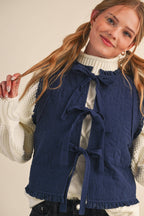 Floral Lace Trim Vest