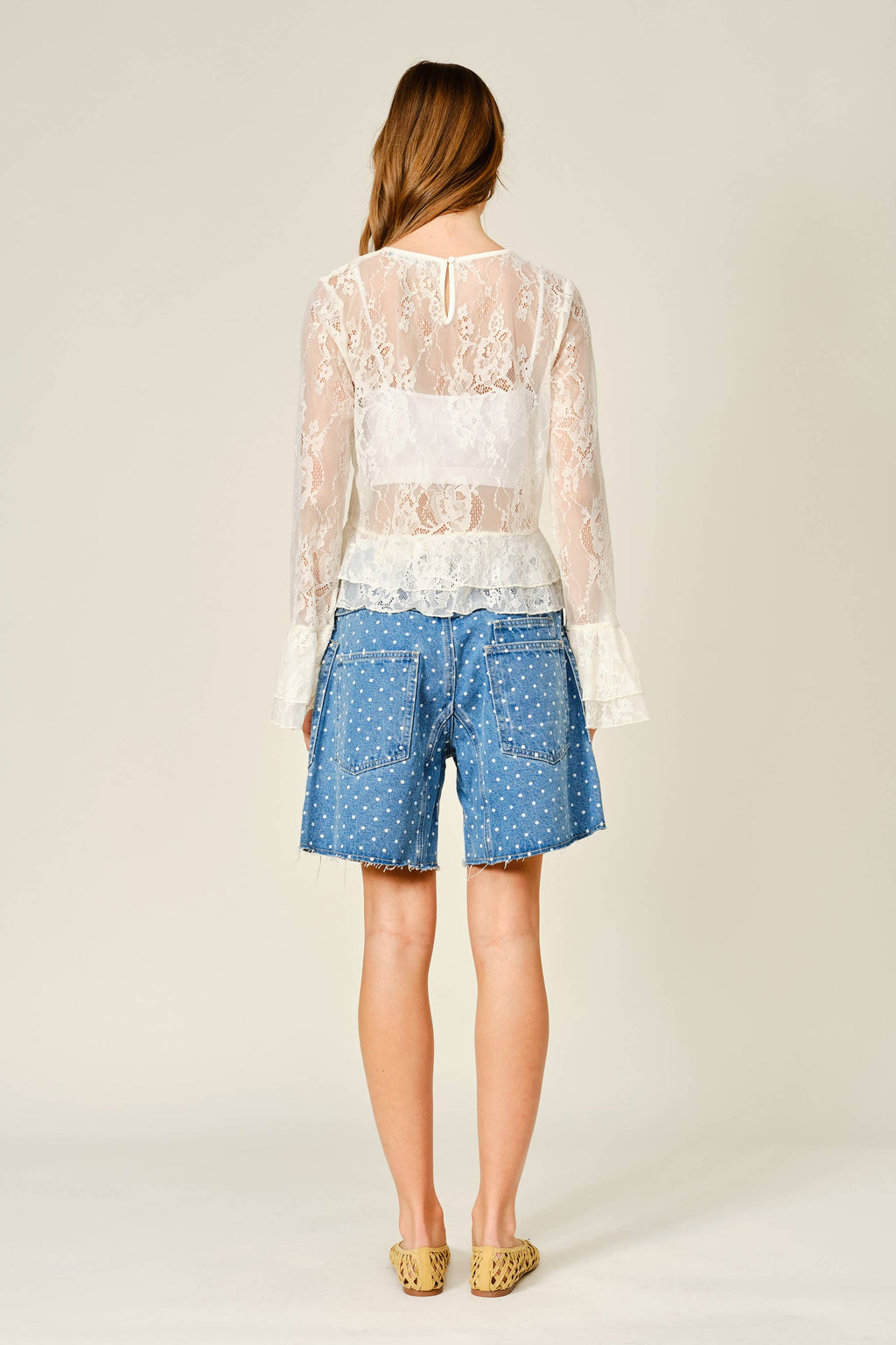 SMALL POLKA DOT BARREL SHORTS WITH BELT