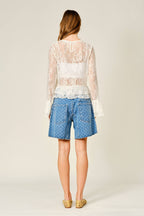 SMALL POLKA DOT BARREL SHORTS WITH BELT