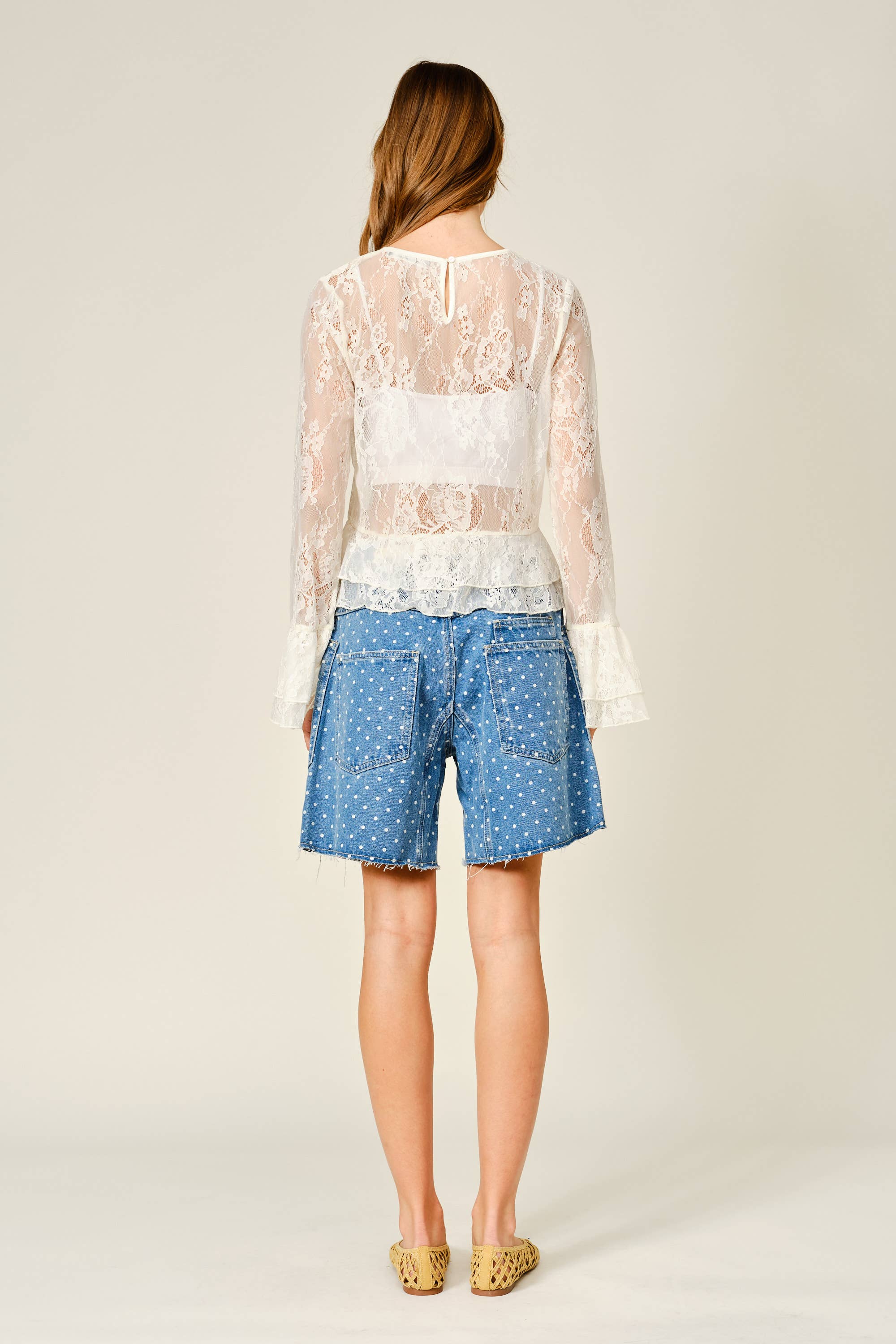 SMALL POLKA DOT BARREL SHORTS WITH BELT