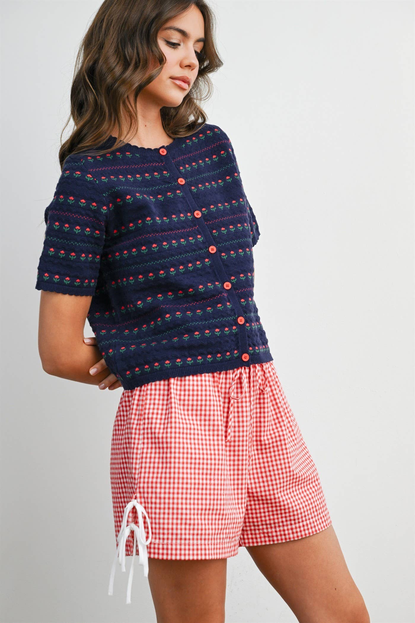 Women's Floral Button-Down Cardigan