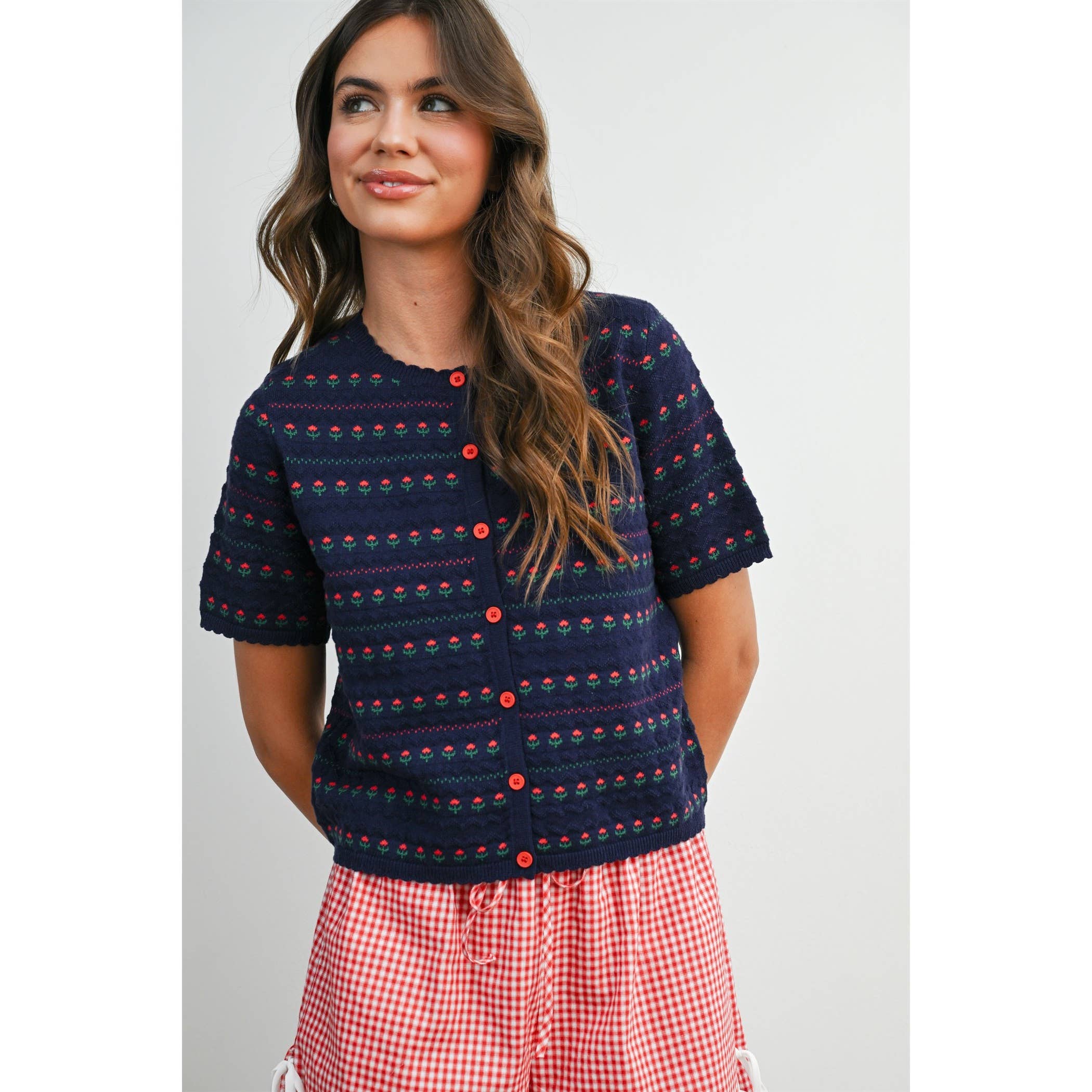 Women's Floral Button-Down Cardigan